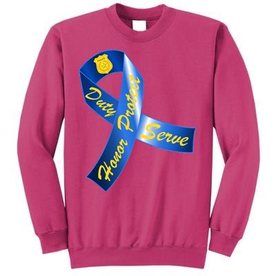 Police Duty Honor Protect Serve Ribbon Sweatshirt