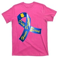 Police Duty Honor Protect Serve Ribbon T-Shirt