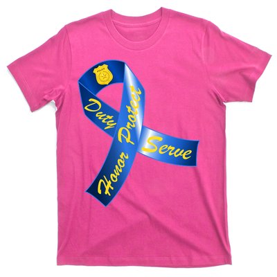 Police Duty Honor Protect Serve Ribbon T-Shirt