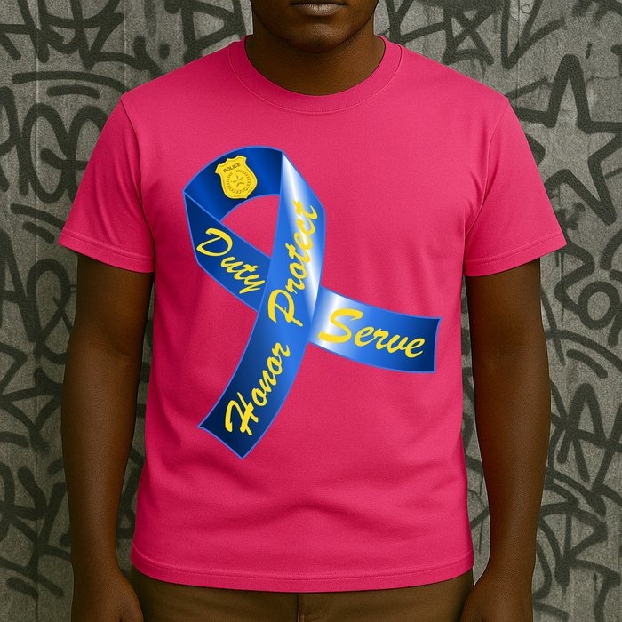 Police Duty Honor Protect Serve Ribbon T-Shirt