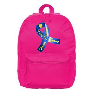 Police Duty Honor Protect Serve Ribbon 16 in Basic Backpack