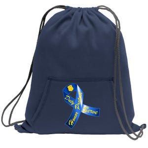 Police Duty Honor Protect Serve Ribbon Sweatshirt Cinch Pack Bag