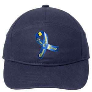 Police Duty Honor Protect Serve Ribbon 7-Panel Snapback Hat