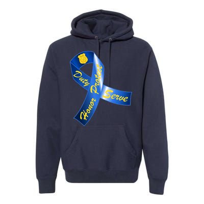 Police Duty Honor Protect Serve Ribbon Premium Hoodie