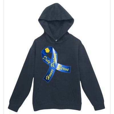 Police Duty Honor Protect Serve Ribbon Urban Pullover Hoodie