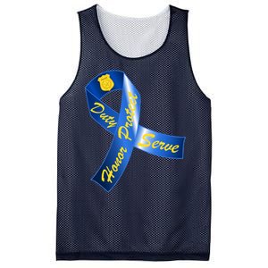 Police Duty Honor Protect Serve Ribbon Mesh Reversible Basketball Jersey Tank