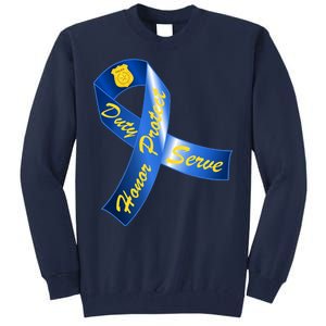 Police Duty Honor Protect Serve Ribbon Tall Sweatshirt