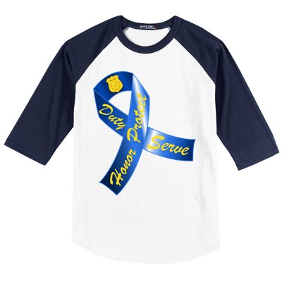 Police Duty Honor Protect Serve Ribbon Baseball Sleeve Shirt