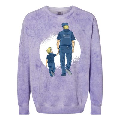 Police Father Colorblast Crewneck Sweatshirt