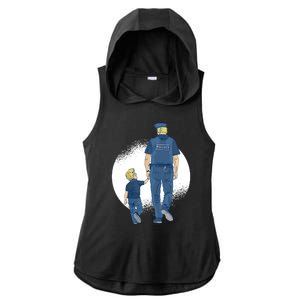 Police Father Ladies PosiCharge Tri-Blend Wicking Draft Hoodie Tank