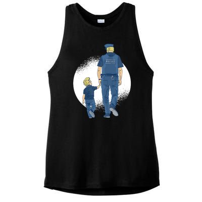 Police Father Ladies PosiCharge Tri-Blend Wicking Tank