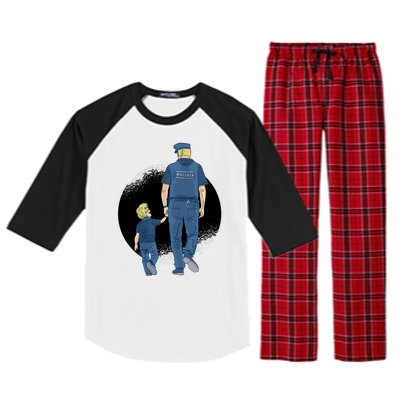 Police Father Raglan Sleeve Pajama Set