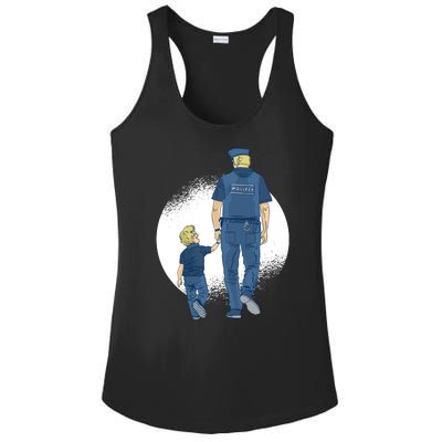 Police Father Ladies PosiCharge Competitor Racerback Tank