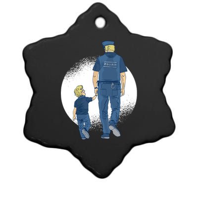 Police Father Ceramic Star Ornament