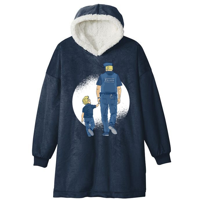 Police Father Hooded Wearable Blanket