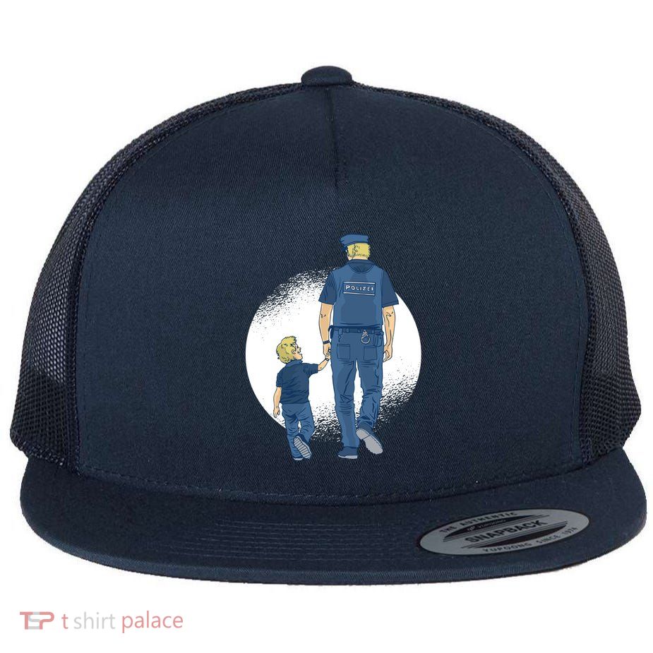 Police Father Flat Bill Trucker Hat