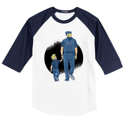 Police Father Baseball Sleeve Shirt