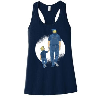 Police Father Women's Racerback Tank