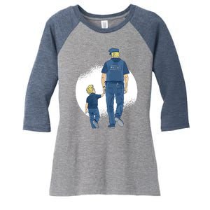 Police Father Women's Tri-Blend 3/4-Sleeve Raglan Shirt