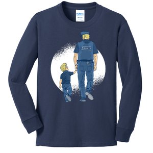 Police Father Kids Long Sleeve Shirt