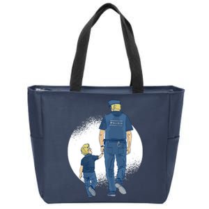 Police Father Zip Tote Bag