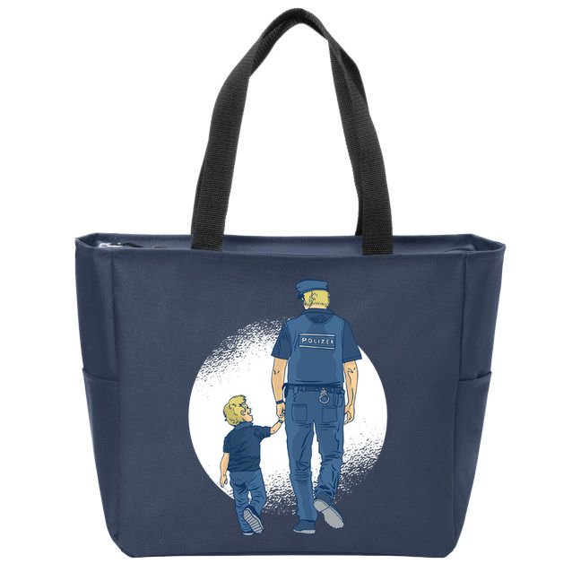 Police Father Zip Tote Bag