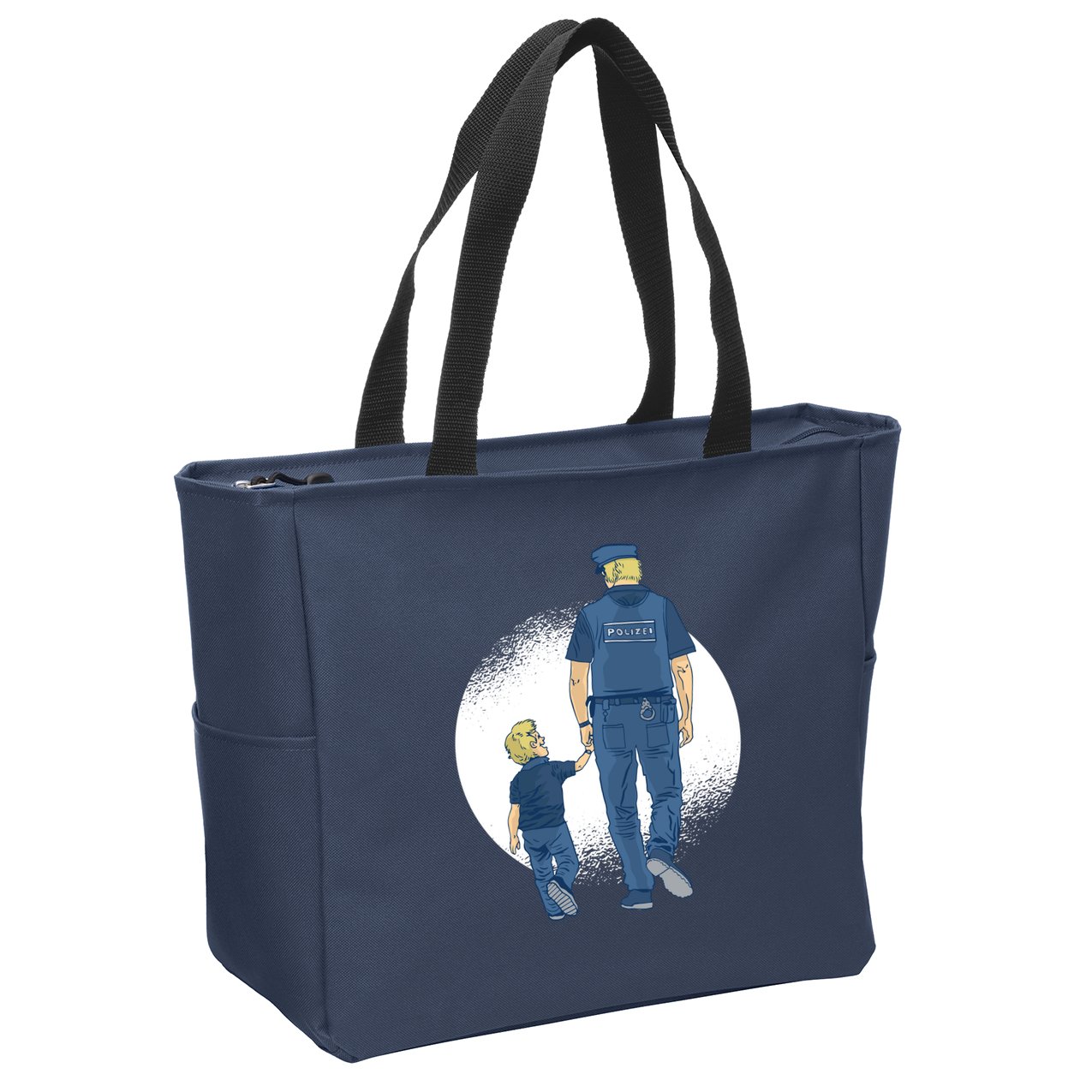 Police Father Zip Tote Bag