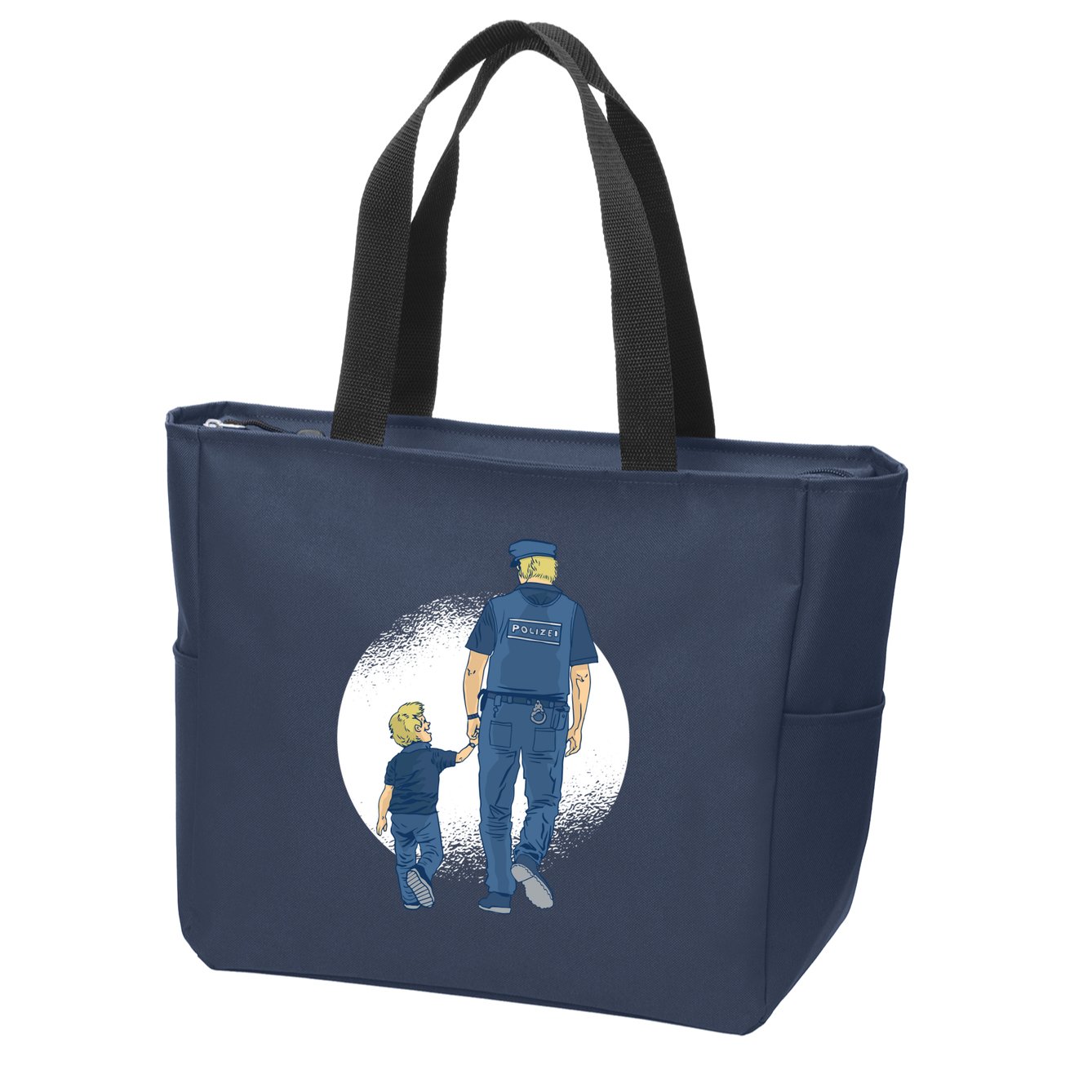 Police Father Zip Tote Bag
