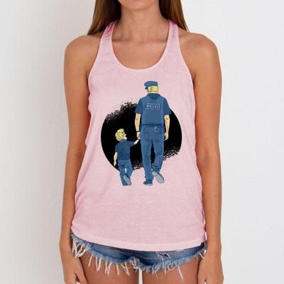 Police Father Women's Knotted Racerback Tank