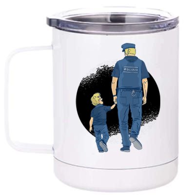 Police Father 12 oz Stainless Steel Tumbler Cup