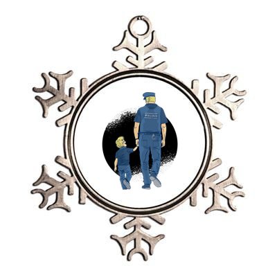 Police Father Metallic Star Ornament