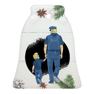 Police Father Ceramic Bell Ornament