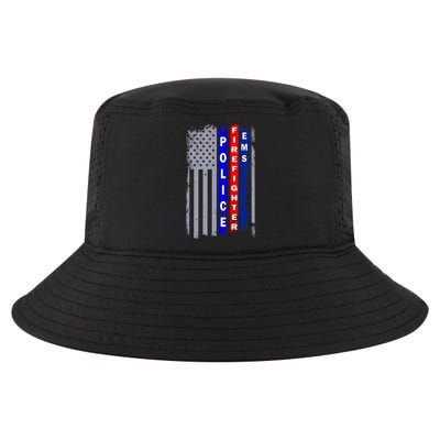 Police Firefighter EMS American Flag Cool Comfort Performance Bucket Hat