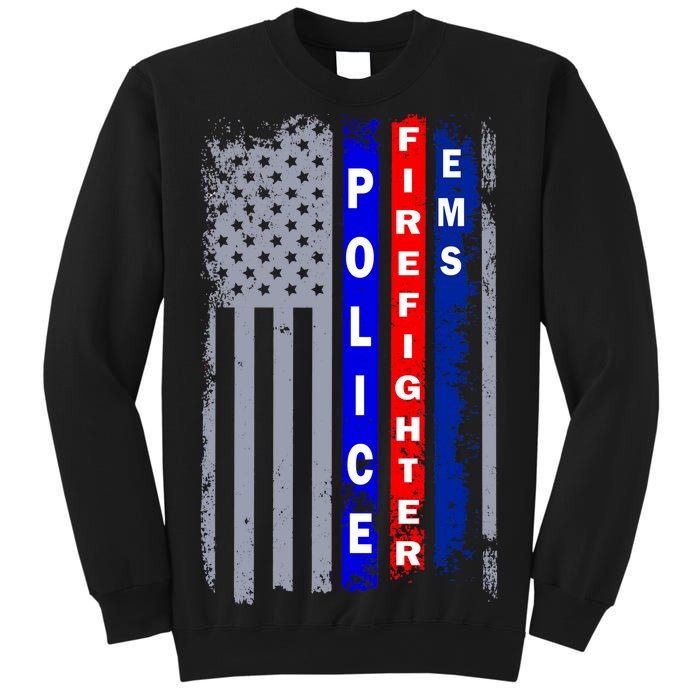 Police Firefighter EMS American Flag Sweatshirt