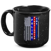 Police Firefighter EMS American Flag 15oz Campfire Ceramic Mug
