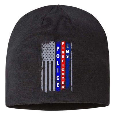 Police Firefighter EMS American Flag Sustainable Beanie