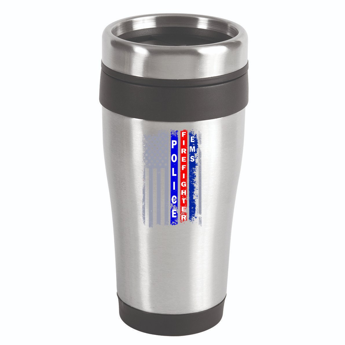 Police Firefighter EMS American Flag 16oz Travel Tumbler