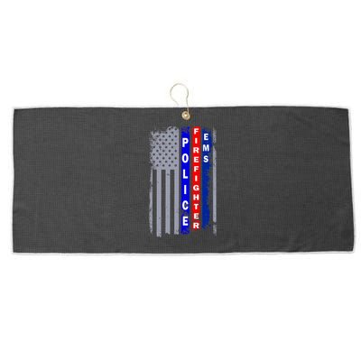 Police Firefighter EMS American Flag Large Microfiber Waffle Golf Towel