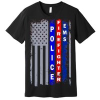 Police Firefighter EMS American Flag Premium T-Shirt