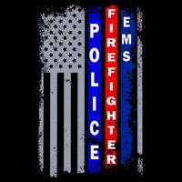Police Firefighter EMS American Flag Premium T-Shirt