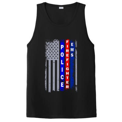 Police Firefighter EMS American Flag PosiCharge Competitor Tank