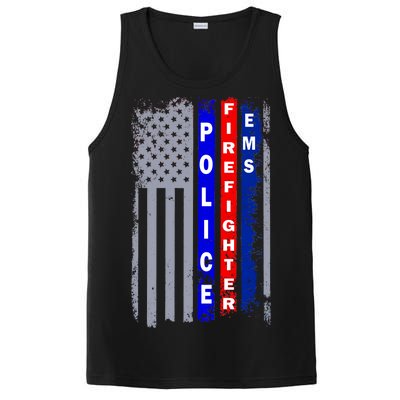 Police Firefighter EMS American Flag PosiCharge Competitor Tank