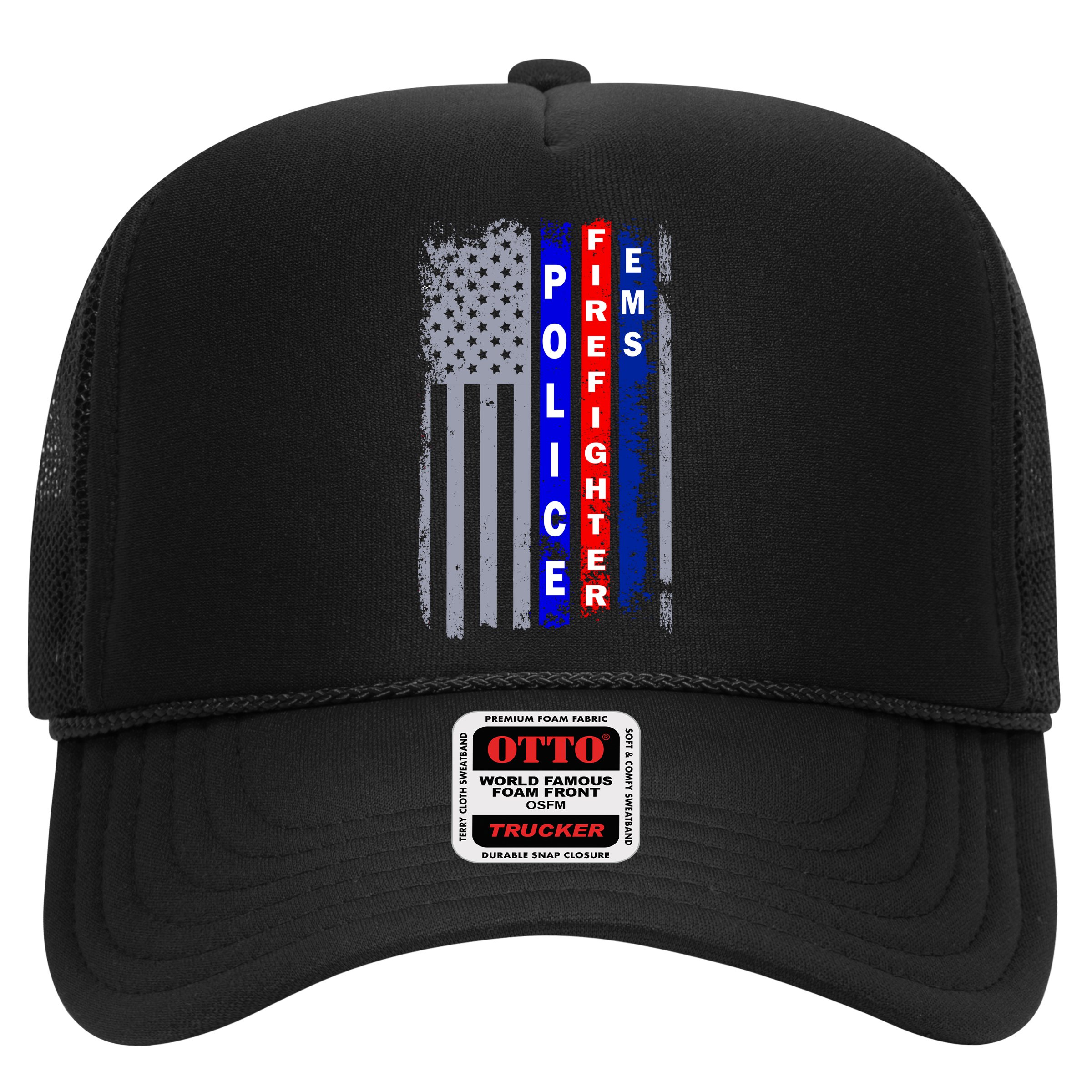 Police Firefighter EMS American Flag Hat