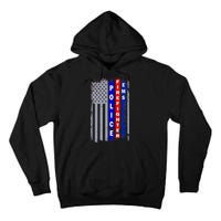 Police Firefighter EMS American Flag Tall Hoodie