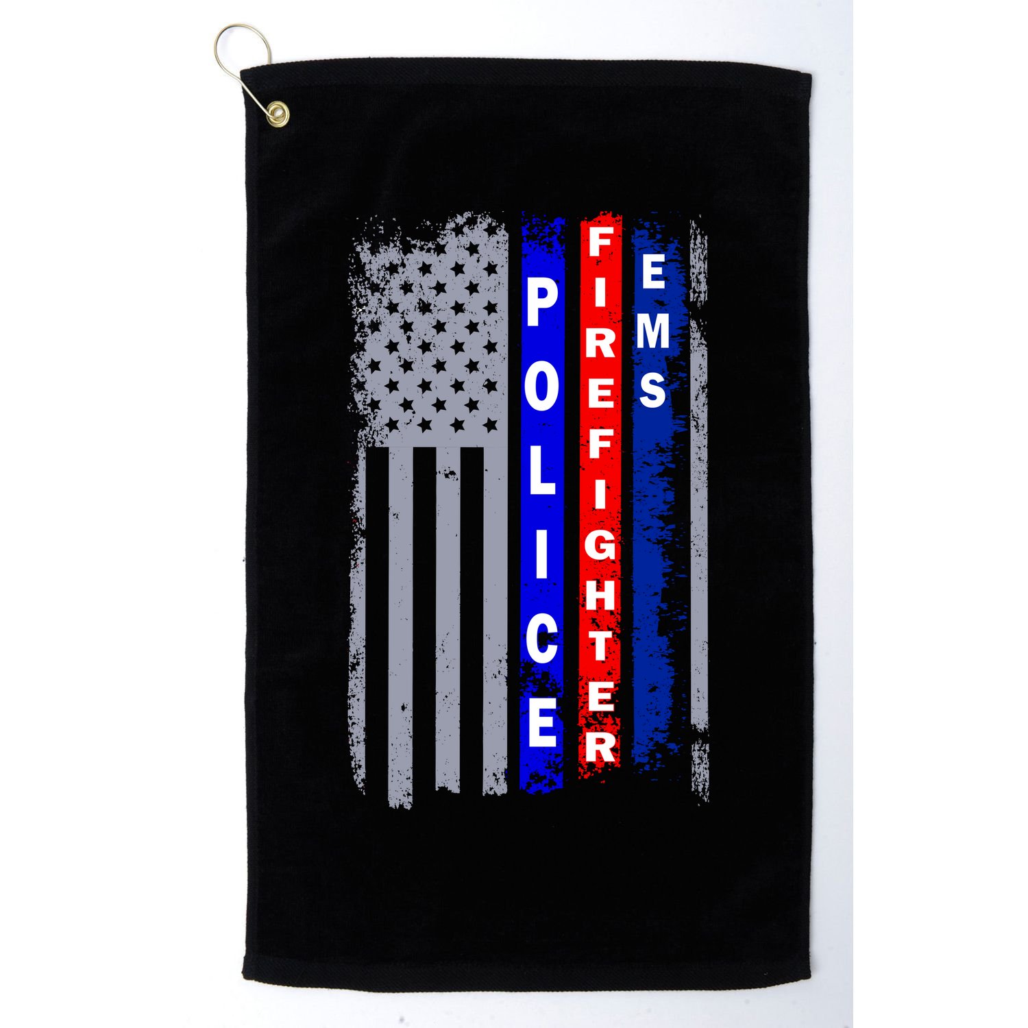 Police Firefighter EMS American Flag Golf Towel
