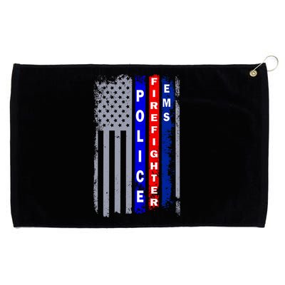 Police Firefighter EMS American Flag Grommeted Golf Towel