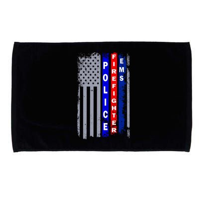 Police Firefighter EMS American Flag Microfiber Hand Towel