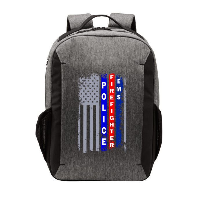 Police Firefighter EMS American Flag Vector Backpack