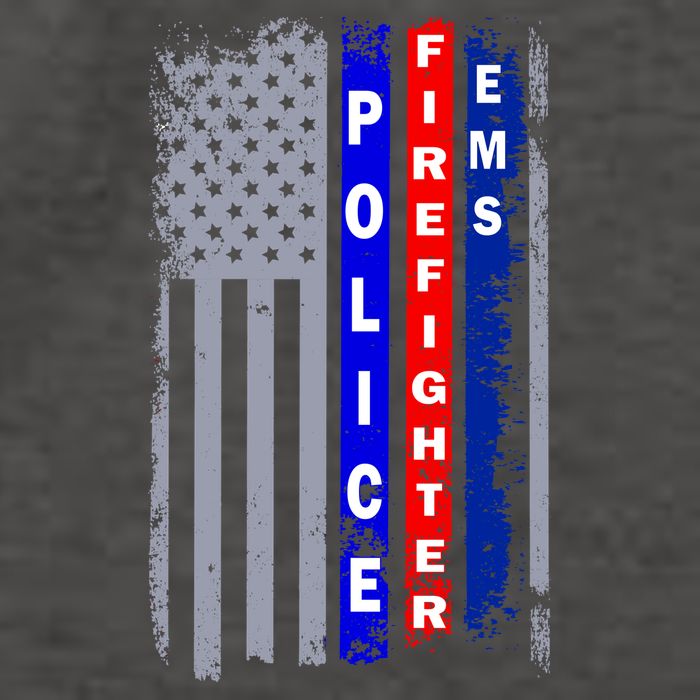 Police Firefighter EMS American Flag Vector Backpack
