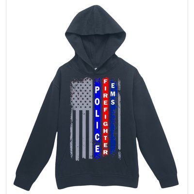 Police Firefighter EMS American Flag Urban Pullover Hoodie